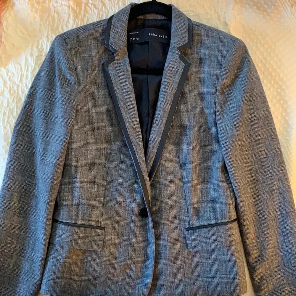 Gray plaid Zara blazer